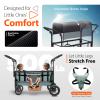 Sekey Wagon Stroller for 2 Kids, Luxury 4-in-1 Stroller Wagon - Premium Quality with Convertible Seats, Adjustable Push Handles, Removable Canopy, Snack Tray & Cooler, US Certified. Green view 4