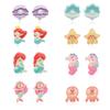 8 Pairs Princess Clip Earrings, Little Girl Dress up Princess Accessories Cute Mermaid Clip on Earrings Children Non Pierced Earrings Kids Clip Earring and Earring Set for Party Favor view 1