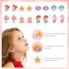 8 Pairs Princess Clip Earrings, Little Girl Dress up Princess Accessories Cute Mermaid Clip on Earrings Children Non Pierced Earrings Kids Clip Earring and Earring Set for Party Favor view 4