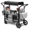 Sekey Wagon Stroller for 2 Kids, Luxury 4-in-1 Stroller Wagon - Premium Quality with Convertible Seats, Adjustable Push Handles, Removable Canopy, Snack Tray & Cooler, US Certified. Gray view 1