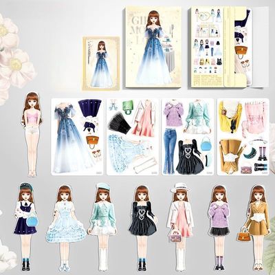 Yilia Magnetic Princess Dress Up Paper Doll, 2025 New Paper Dolls Magnetic Dress Up Dolls for Girls Ages 4-7, Pretend Play Toys Magnet People Clothes Game for Girls Imagine Set Birthday Gift (E Set)