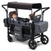 Sekey Wagon Stroller for 2 Kids, Luxury 4-in-1 Stroller Wagon - Premium Quality with Convertible Seats, Adjustable Push Handles, Removable Canopy, Snack Tray & Cooler, US Certified view 1
