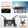 Sekey Wagon Stroller for 2 Kids, Luxury 4-in-1 Stroller Wagon - Premium Quality with Convertible Seats, Adjustable Push Handles, Removable Canopy, Snack Tray & Cooler, US Certified view 4