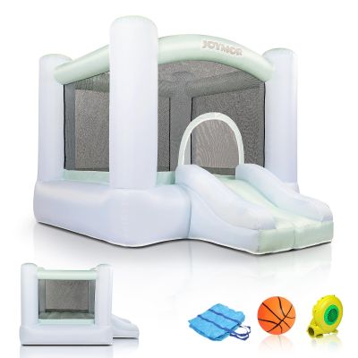(2024 New) JOYMOR 3 in 1 Grandient Style Inflatable Bounce House for Kids 3-6 w/Basketball Hoop and Slide, Kids Small Bounce House with Blower for Toddlers Indoor & Outdoor Party