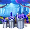 3pcs Articulated Blue Purple White Raccoon and Trashcan, 3D Printed Trash Can,Trash Panda, Articulated Racoon Fidget Toy AR010- Set view 3