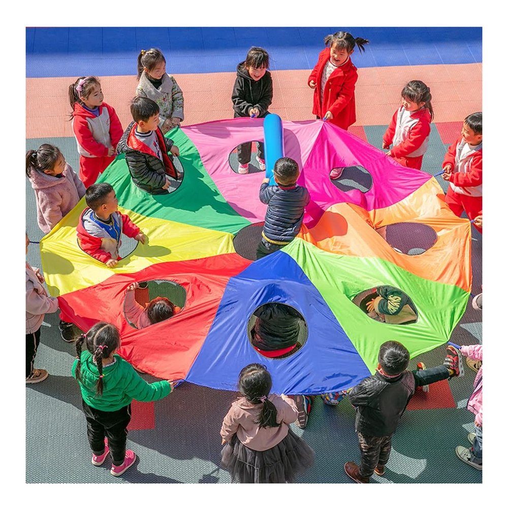 EDCWDTYYEC Play Parachute Whack-a-mole Games, School/Company/Party Games, Kids & Adults Agility & Coordination Outdoor Games Parachute Paracadas(6m/19.6ft)