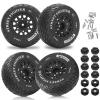 12mm/14mm/17mm Hex RC Wheels and Tires RC Truck Tires RC Car Wheels 1/10 Scale Tyres Hex Detachable Replacement RC Car Tires for Arrma Senton Tires Slash Tires Axial Redcat Rc4wd Fury (Black C) view 1