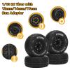 12mm/14mm/17mm Hex RC Wheels and Tires RC Truck Tires RC Car Wheels 1/10 Scale Tyres Hex Detachable Replacement RC Car Tires for Arrma Senton Tires Slash Tires Axial Redcat Rc4wd Fury (Black C) view 3