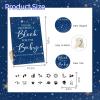 AryiHitt 141 Pcs Baby Shower Game Sign Set Includes Decorative Square Signs 100 DIY Blank Wooden Blocks 20 Paint Markers(Star) view 2