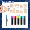 AryiHitt 141 Pcs Baby Shower Game Sign Set Includes Decorative Square Signs 100 DIY Blank Wooden Blocks 20 Paint Markers(Star) view 4