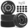 12mm/14mm/17mm Hex RC Wheels and Tires RC Truck Tires 1/10 Scale Tyres Detachable Replacement RC Car Tires RC Car Wheels for Arrma Senton Tires Slash Tires Axial Redcat Rc4wd Hex Fury (Black B) view 1
