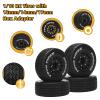12mm/14mm/17mm Hex RC Wheels and Tires RC Truck Tires 1/10 Scale Tyres Detachable Replacement RC Car Tires RC Car Wheels for Arrma Senton Tires Slash Tires Axial Redcat Rc4wd Hex Fury (Black B) view 3