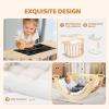 JOYMOR (2024) 5-in-1 Pikler Triangle Climber Arch Rocker with Cushion Sensory Table Set for Kids, Montessori Climbing Toys for Toddlers 1-3 Inside with Collapsible Storage Basin & Blackboard view 3