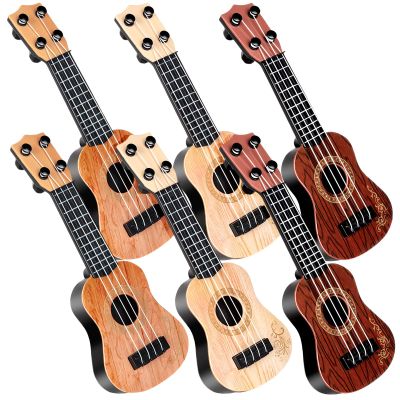 10 Inch Kids Toy Guitar 6 Pcs Mini Toddler Guitars 4 Strings Guitar Ukulele Educational Learning Toy for Toddler Beginner