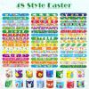 100Pcs Easter Slap Bracelets, Easter Basket Stuffers Party Favors Snap Wristbands for Kids Egg Fillers Gifts Exchange Gifts, Egg Hunt Event, Classroom Prizes, School Supplies view 2