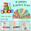 100Pcs Easter Slap Bracelets, Easter Basket Stuffers Party Favors Snap Wristbands for Kids Egg Fillers Gifts Exchange Gifts, Egg Hunt Event, Classroom Prizes, School Supplies view 3