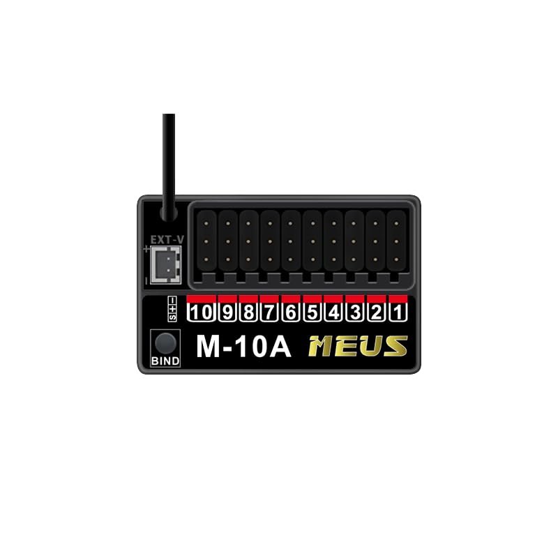MEUS RACING 2.4GHz RC Receiver M-10A Long Range Control RX Compatible with MEUS Racing RC Transmitter ME-10B for RC Car/Boat/Tank etc. (10CH)