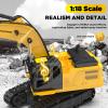 1:18 Metal RC Excavator Toy for Kids | 11-Channel Remote Control Construction Vehicle with Water Spray, Lights & Sounds, Dual 100-Min Batteries, 2025 New STEM Engineering Toy Gift for Boys Ages 6-12 view 3