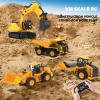 1:18 Metal RC Excavator Toy for Kids | 11-Channel Remote Control Construction Vehicle with Water Spray, Lights & Sounds, Dual 100-Min Batteries, 2025 New STEM Engineering Toy Gift for Boys Ages 6-12 view 4
