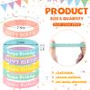 BBTO 48 Pieces Happy Birthday Rubber Bracelets Silicone Stretch Wristbands Colored Silicone Bracelets for Birthday Party Supplies (Pastel Style) view 2