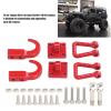 equlup RC Car Trailer, 2PCS Metal Towing Buckle Tow Hooks D Shackles CC01 1/10 RC Crawler Upgrade Parts for Climbing Crawler Car (Red) view 2
