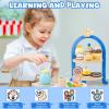Wooden Tea Sets for Toddlers 3-5, Princess Tea Party Set for Little Girls with Cupcake Stand and Food Accessories, Pretend Play Educational Toys for 3 4 5 6 Year Old Girl and Boy Birthday Gift view 2