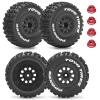 12mm Hex RC Wheels and Tires for 1/10 Slash RC Off-Road Car RC Truck Tires RC Short Course Truck Tires for Traxxas TRX4 Slash Arrma Losi Tenacity Vkar 10sc Hpi RC Buggy Car 4PCS (Style A) - Black view 1