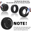 12mm Hex RC Wheels and Tires for 1/10 Slash RC Off-Road Car RC Truck Tires RC Short Course Truck Tires for Traxxas TRX4 Slash Arrma Losi Tenacity Vkar 10sc Hpi RC Buggy Car 4PCS (Style A) - Black view 2