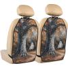Cute Ghost Car Seat Back Kick Protectors,2 Pack Rustic Farmhouse Halloween Kick Mats With Storage Pockets For Vehicles To Protect From Dirt Mud Scratches view 1