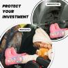 Cute Ghost Car Seat Back Kick Protectors,2 Pack Rustic Farmhouse Halloween Kick Mats With Storage Pockets For Vehicles To Protect From Dirt Mud Scratches view 4