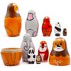 Animal Nesting Dolls Set  Hand Painted Wooden Safari Matryoshka  Lion Elephant Tiger Panda Monkey Figurines  Russian Style Dolls Set of 5 view 2