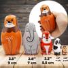 Animal Nesting Dolls Set  Hand Painted Wooden Safari Matryoshka  Lion Elephant Tiger Panda Monkey Figurines  Russian Style Dolls Set of 5 view 3