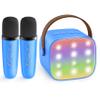 YLL Mini Karaoke Machine for Kids Adults, Portable Bluetooth Speaker with 2 Wireless Microphones, Birthday Gifts Toys for Girls Boys Ages 3, 4, 5, 6, 7, 8, 9,10,11,12+ Years Old Toddler (Royal-Blue) view 1