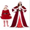 3X-Large 4 Pieces Mrs Claus Costume Set for Women and 8-10Years Girls Santa Dress view 1