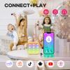 YLL Mini Karaoke Machine for Kids Adults, Portable Bluetooth Speaker with 2 Wireless Microphones, Birthday Gifts Toys for Girls Boys Ages 3, 4, 5, 6, 7, 8, 9,10,11,12+ Years Old Toddler (Yellow) view 4