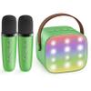 YLL Mini Karaoke Machine for Kids Adults, Portable Bluetooth Speaker with 2 Wireless Microphones, Birthday Gifts Toys for Girls Boys Ages 3, 4, 5, 6, 7, 8, 9,10,11,12+ Years Old Toddler (Green) view 1