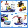 CUTE STONE 2-in-1 Toy Boat & Tower Crane Playset, Cargo Ship with Lights/Sounds | Push-Go Transport Ship & Construction Vehicle Toys, Interactive Carrier Boat for Kids Boys Girls view 3