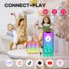 YLL Mini Karaoke Machine for Kids Adults, Portable Bluetooth Speaker with 2 Wireless Microphones, Birthday Gifts Toys for Girls Boys Ages 3, 4, 5, 6, 7, 8, 9,10,11,12+ Years Old Toddler (Orange) view 4