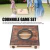 Cornhole Game Kit, Portable Foldable Interactive Bean Bag Toss Set with Water Finish, Heat Press Technology, for Party, Camping, Outdoor Backyard (Black Circle) view 2
