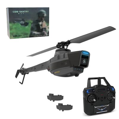 C128 Scout Drone with 1080P Camera, Military Remote Control Helicopter, 2.4G 4CH Aerial Vehicle Reconnaissance, Take Off/Landing, 6-Axis Gyro RC Aircraft Helicopter for Adults Beginners (2 Batteries)