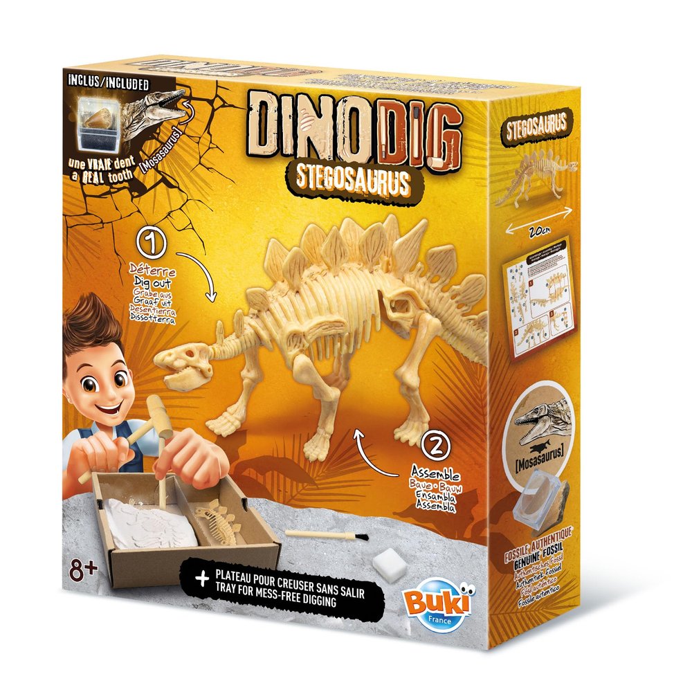 Buki - Dino dig-Stegosaurus-Dinosaur to dig-20 cm, 445STE