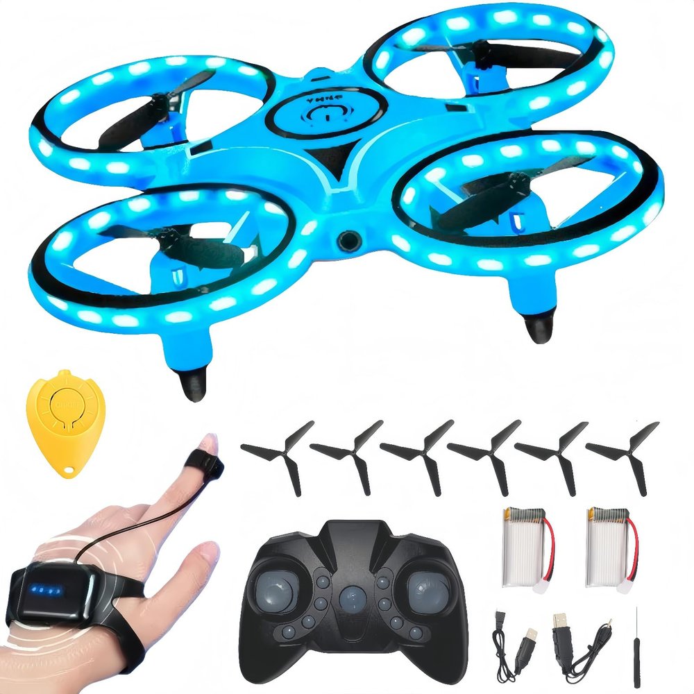 2025 Upgraded Hand Controlled Drone for kids,Somatosensory aircraft with Smart Watch Controlled, Gesture sensing aircraft Cool LED Remote Control Drone 360 Flips,quadcopter