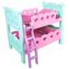 Lissi: 12" Doll Set: Bunk Bed & highchair - Pink, Green, Blue - 3pc Baby Doll Feeding & Sleep Toy Playset, Heart & Bird Outfit, Kids & Toddlers 2+ view 2