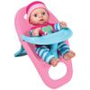 Lissi: 12" Doll Set: Bunk Bed & highchair - Pink, Green, Blue - 3pc Baby Doll Feeding & Sleep Toy Playset, Heart & Bird Outfit, Kids & Toddlers 2+ view 3