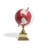 Deep Red Decorative Globe  10.75 on Gold Aluminum Base, Tilted Axis World Map Accent for Mantel, Shelf, Desk & Office Decor view 1