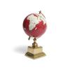 Deep Red Decorative Globe  10.75 on Gold Aluminum Base, Tilted Axis World Map Accent for Mantel, Shelf, Desk & Office Decor view 2
