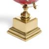 Deep Red Decorative Globe  10.75 on Gold Aluminum Base, Tilted Axis World Map Accent for Mantel, Shelf, Desk & Office Decor view 3