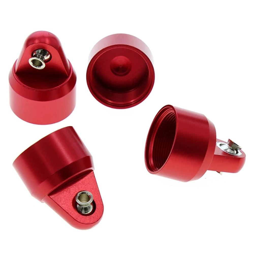4pcs Metal Shock Absorber Cap Cover for TRA-XXAS 1/5 for X-MAXX 6S 8S RC Car Upgrade Parts Accessories(Red)