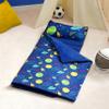 JOIEDOMI Toddler Sleeping Bag for Kids 55''x30'' Nap Mat with Removable Pillow and Minky Blanket for Toddler Ages 3-7 Roll Up Kids Sleeping Bag for Boys Girls Kindergarten Daycare Sleepover Universe view 2