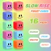 16 Pack Mini Slow Rising Stress Cube, Square Fidget Ice Cube Stress Balls, Stretchy Fidget Toy for Anxiety Stress Relief, Classroom Prize Cube Squishies for Adults Kids Children Teens Party Favors view 4
